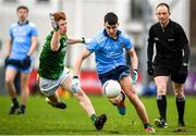 22 February 2020; Lorcan O'Dell of Dublin in action against James O'Hare of Meath during the Eirgrid Leinster GAA Football U20 Championship Semi-Final match between Dublin and Meath at Parnell Park in Dublin. Photo by David Fitzgerald/Sportsfile