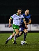 21 February 2020; Vilius Labutis of Cabinteely in action against Paul Keegan of Bray Wanderers during the SSE Airtricity League First Division match between Cabinteely and Bray Wanderers at Stradbrook Road in Blackrock, Dublin. Photo by Seb Daly/Sportsfile