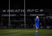 21 February 2020; Jimmy O'Brien of Leinster during the Guinness PRO14 Round 12 match between Ospreys and Leinster at The Gnoll in Neath, Wales. Photo by Ramsey Cardy/Sportsfile