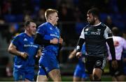 21 February 2020; Tommy O'Brien of Leinster celebrates after scoring his side's first try during the Guinness PRO14 Round 12 match between Ospreys and Leinster at The Gnoll in Neath, Wales. Photo by Ramsey Cardy/Sportsfile