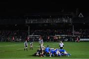 21 February 2020; Jamison Gibson-Park of Leinster feeds the ball into the scrum during the Guinness PRO14 Round 12 match between Ospreys and Leinster at The Gnoll in Neath, Wales. Photo by Ramsey Cardy/Sportsfile