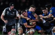 21 February 2020; Scott Penny of Leinster and Olly Cracknell of Ospreys during the Guinness PRO14 Round 12 match between Ospreys and Leinster at The Gnoll in Neath, Wales. Photo by Ramsey Cardy/Sportsfile