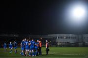 21 February 2020; The Leinster team huddle during the Guinness PRO14 Round 12 match between Ospreys and Leinster at The Gnoll in Neath, Wales. Photo by Ramsey Cardy/Sportsfile