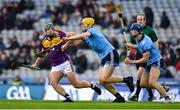 22 February 2020; Aidan Nolan of Wexford is tackled by Daire Gray of Dublin during the Allianz Hurling League Division 1 Group B Round 4 match between Dublin and Wexford at Croke Park in Dublin. Photo by Eóin Noonan/Sportsfile