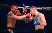 22 February 2020; Chris Duncan, right, and Mateusz Piskorz during their contract weight bout at Bellator 240 in the 3 Arena, Dublin. Photo by David Fitzgerald/Sportsfile