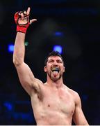 22 February 2020; Will Fleury celebrates after defeating Justin Moore in their middleweight bout at Bellator 240 in the 3 Arena, Dublin. Photo by David Fitzgerald/Sportsfile