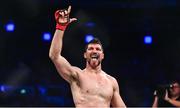 22 February 2020; Will Fleury celebrates after defeating Justin Moore in their middleweight bout at Bellator 240 in the 3 Arena, Dublin. Photo by David Fitzgerald/Sportsfile