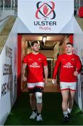 22 February 2020; Marcell Coetzee, left, and Nick Timoney of Ulster before the Guinness PRO14 Round 12 match between Ulster and Toyota Cheetahs at Kingspan Stadium in Belfast.  Photo by Oliver McVeigh/Sportsfile
