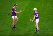 22 February 2020; Jack O’Connor, left, and Cathal Dunbar of Wexford celebrate following the Allianz Hurling League Division 1 Group B Round 4 match between Dublin and Wexford at Croke Park in Dublin. Photo by Harry Murphy/Sportsfile