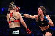 22 February 2020; Danni Neilan, left, and Chiara Penco during their women's straw-weight bout at Bellator 240 in the 3 Arena, Dublin. Photo by David Fitzgerald/Sportsfile