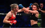 22 February 2020; Danni Neilan, left, and Chiara Penco during their women's straw-weight bout at Bellator 240 in the 3 Arena, Dublin. Photo by David Fitzgerald/Sportsfile