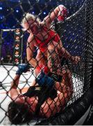 22 February 2020; Danni Neilan, top, and Chiara Penco during their women's straw-weight bout at Bellator 240 in the 3 Arena, Dublin. Photo by David Fitzgerald/Sportsfile