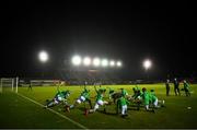 22 February 2020; Shamrock Rovers II players warm up prior to the SSE Airtricity League First Division match between Longford Town and Shamrock Rovers II at Bishopsgate in Longford. Photo by Stephen McCarthy/Sportsfile