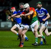 22 February 2020; Martin Kavanagh of Carlow in action against John Lennon of Laois during the Allianz Hurling League Division 1 Group B Round 4 match between Laois and Carlow at MW Hire O'Moore Park in Portlaoise, Laois. Photo by Matt Browne/Sportsfile