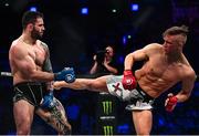 22 February 2020; Oliver Enkamp, right, and Lewis Long during their welterweight bout at Bellator 240 in the 3 Arena, Dublin. Photo by David Fitzgerald/Sportsfile
