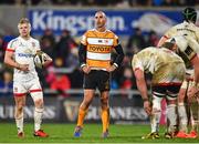 22 February 2020; David Shanahan of Ulster, left, and Ruan Pienaar of Toyota Cheetahs during the Guinness PRO14 Round 12 match between Ulster and Toyota Cheetahs at Kingspan Stadium in Belfast.  Photo by Oliver McVeigh/Sportsfile