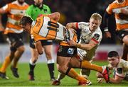 22 February 2020; Tian Schoeman of Toyota Cheetahs is tackled by David Shanahan of Ulster during the Guinness PRO14 Round 12 match between Ulster and Toyota Cheetahs at Kingspan Stadium in Belfast. Photo by Oliver McVeigh/Sportsfile