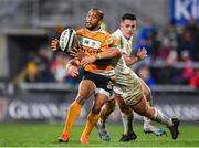 22 February 2020; Rhyno Smith of Toyota Cheetahs is tackled by Luke Marshall of Ulster during the Guinness PRO14 Round 12 match between Ulster and Toyota Cheetahs at Kingspan Stadium in Belfast.  Photo by Oliver McVeigh/Sportsfile