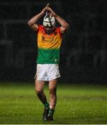 22 February 2020; Martin Kavanagh of Carlow after his late equalising free against Laois went wide during the Allianz Hurling League Division 1 Group B Round 4 match between Laois and Carlow at MW Hire O'Moore Park in Portlaoise, Laois. Photo by Matt Browne/Sportsfile