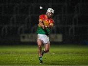 22 February 2020; Martin Kavanagh of Carlow takes a late free against Laois during the Allianz Hurling League Division 1 Group B Round 4 match between Laois and Carlow at MW Hire O'Moore Park in Portlaoise, Laois. Photo by Matt Browne/Sportsfile