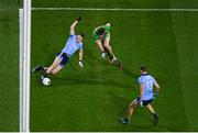22 February 2020; Seán Bugler of Dublin attempts to keep the ball in play under pressure from Hugh McFadden of Donegal during the Allianz Football League Division 1 Round 4 match between Dublin and Donegal at Croke Park in Dublin. Photo by Harry Murphy/Sportsfile