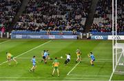 22 February 2020; Evan Comerford of Dublin saves a shot on goal by Patrick McBrearty of Donegal during the Allianz Football League Division 1 Round 4 match between Dublin and Donegal at Croke Park in Dublin. Photo by Eóin Noonan/Sportsfile