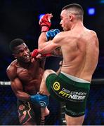 22 February 2020; Iamik Furtado, left, and Kiefer Crosbie during their contract weight bout at Bellator 240 in the 3 Arena, Dublin. Photo by David Fitzgerald/Sportsfile