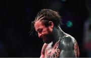 22 February 2020; Aaron Chalmers following his defeat to Austin Clem in their welterweight bout at Bellator Dublin in the 3 Arena, Dublin. Photo by David Fitzgerald/Sportsfile