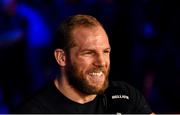 22 February 2020; Former England rugby player turned MMA fighter James Haskell speaking on tv on behalf of Bellator at Bellator Dublin in the 3 Arena, Dublin. Photo by David Fitzgerald/Sportsfile