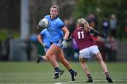 23 February 2020; Jennifer Dunne of Dublin in action against Tracey Leonard of Galway during the 2020 Lidl Ladies National Football League Division 1 Round 4 match between Dublin and Galway at Dublin City University Sportsgrounds in Glasnevin, Dublin. Photo by Piaras Ó Mídheach/Sportsfile