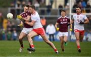 23 February 2020; Cillian McDaid of Galway is tackled by Brian Kennedy of Tyrone during the Allianz Football League Division 1 Round 4 match between Galway and Tyrone at Tuam Stadium in Tuam, Galway.  Photo by David Fitzgerald/Sportsfile