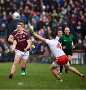 23 February 2020; Gary O'Donnell of Galway in action against Liam Rafferty of Tyrone during the Allianz Football League Division 1 Round 4 match between Galway and Tyrone at Tuam Stadium in Tuam, Galway.  Photo by David Fitzgerald/Sportsfile