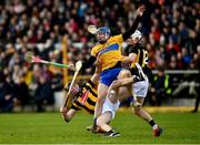 23 February 2020; John Conlon of Clare in action against Kilkenny defenders Conor Browne and Conor Delaney during the Allianz Hurling League Division 1 Group B Round 4 match between Kilkenny and Clare at UPMC Nowlan Park in Kilkenny. Photo by Ray McManus/Sportsfile