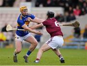 23 February 2020; Aonghus Clarke of Westmeath in action against Cian Darcy of Tipperary during the Allianz Hurling League Division 1 Group A Round 4 match between Tipperary and Westmeath at Semple Stadium in Thurles, Co Tipperary. Photo by Michael P Ryan/Sportsfile