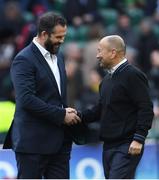 23 February 2020; Ireland head coach Andy Farrell and England head coach Eddie Jones shake hands prior to the Guinness Six Nations Rugby Championship match between England and Ireland at Twickenham Stadium in London, England. Photo by Ramsey Cardy/Sportsfile Photo by Ramsey Cardy/Sportsfile