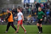 23 February 2020; Referee Conor Lane shows a red card to Kieran McGeary of Tyrone during the Allianz Football League Division 1 Round 4 match between Galway and Tyrone at Tuam Stadium in Tuam, Galway.  Photo by David Fitzgerald/Sportsfile