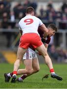 23 February 2020; Johnny Heaney of Galway in action against Brian Kennedy of Tyrone during the Allianz Football League Division 1 Round 4 match between Galway and Tyrone at Tuam Stadium in Tuam, Galway.  Photo by David Fitzgerald/Sportsfile