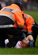 23 February 2020; Cathal McShane of Tyrone receives medical treatment prior to being stretchered off during the Allianz Football League Division 1 Round 4 match between Galway and Tyrone at Tuam Stadium in Tuam, Galway.  Photo by David Fitzgerald/Sportsfile