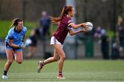23 February 2020; Olivia Divily of Galway in action against Leah Caffrey of Dublin during the 2020 Lidl Ladies National Football League Division 1 Round 4 match between Dublin and Galway at Dublin City University Sportsgrounds in Glasnevin, Dublin. Photo by Piaras Ó Mídheach/Sportsfile