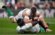 23 February 2020; CJ Stander of Ireland tussles with Maro Itoje of England during the Guinness Six Nations Rugby Championship match between England and Ireland at Twickenham Stadium in London, England. Photo by Brendan Moran/Sportsfile Photo by Brendan Moran/Sportsfile