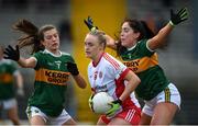 23 February 2020; Neamh Woods of Tyrone in action against Ciara Murphy and Aislinn Desmond of Kerry during the Lidl Ladies National Football League Division 2 Round 4 match between Kerry and Tyrone at Fitzgerald Stadium in Killarney, Kerry. Photo by Diarmuid Greene/Sportsfile