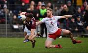 23 February 2020; Frank Burns of Tyrone tackles Shane Walsh of Galway for which he was subsequently shown a second yellow card during the Allianz Football League Division 1 Round 4 match between Galway and Tyrone at Tuam Stadium in Tuam, Galway.  Photo by David Fitzgerald/Sportsfile