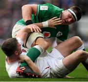 23 February 2020; Owen Farrell of England tussles with CJ Stander of Ireland during the Guinness Six Nations Rugby Championship match between England and Ireland at Twickenham Stadium in London, England. Photo by Ramsey Cardy/Sportsfile Photo by Ramsey Cardy/Sportsfile