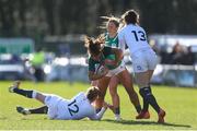 23 February 2020; Sene Naoupu of Ireland in action against Amber Reed and Emily Scarratt of England during the Women's Six Nations Rugby Championship match between England and Ireland at Castle Park in Doncaster, England. Photo by Simon Bellis/Sportsfile