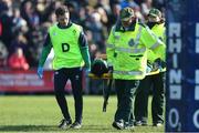 23 February 2020; Lindsay Peat of Ireland is stretchered off injured during the Women's Six Nations Rugby Championship match between England and Ireland at Castle Park in Doncaster, England.  Photo by Simon Bellis/Sportsfile