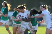 23 February 2020; Sarah Hunter of England in action against Linda Djougang of Ireland during the Women's Six Nations Rugby Championship match between England and Ireland at Castle Park in Doncaster, England.  Photo by Simon Bellis/Sportsfile