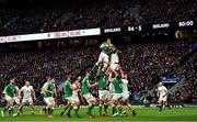 23 February 2020; Ultan Dllane of Ireland wins possession in the lineout ahead of Maro Itoje of England during the Guinness Six Nations Rugby Championship match between England and Ireland at Twickenham Stadium in London, England. Photo by Brendan Moran/Sportsfile