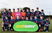 23 February 2020; DDSL team prior to the U13 SFAI Subway Liam Miller Cup National Championship Final match between Cork SL and DDSL at Mullingar Athletic FC in Gainestown, Co. Westmeath. Photo by Eóin Noonan/Sportsfile