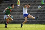 23 February 2020; Conor McCarthy of Monaghan in action against Lee Keegan of Mayo during the Allianz Football League Division 1 Round 4 match between Monaghan and Mayo at St Tiernach's Park in Clones, Monaghan. Photo by Oliver McVeigh/Sportsfile