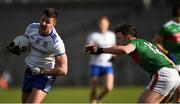 23 February 2020; Dessie Ward of Monaghan in action against Diarmuid O'Connor of Mayo during the Allianz Football League Division 1 Round 4 match between Monaghan and Mayo at St Tiernach's Park in Clones, Monaghan. Photo by Oliver McVeigh/Sportsfile